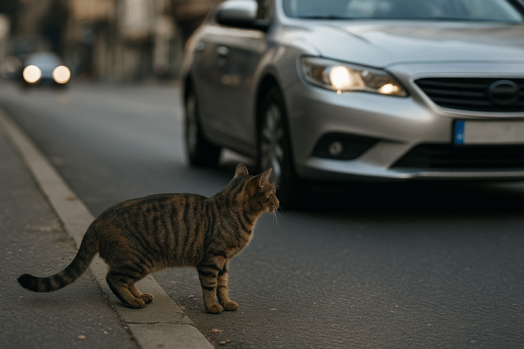 家猫 暮らす 車危ない画像