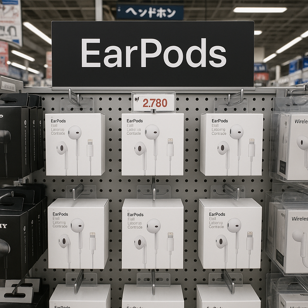 家電量販店 EarPods売り場