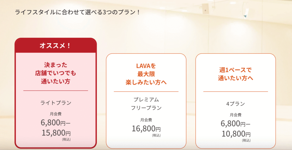 ホットヨガ LAVA の料金と月額プランを徹底比較