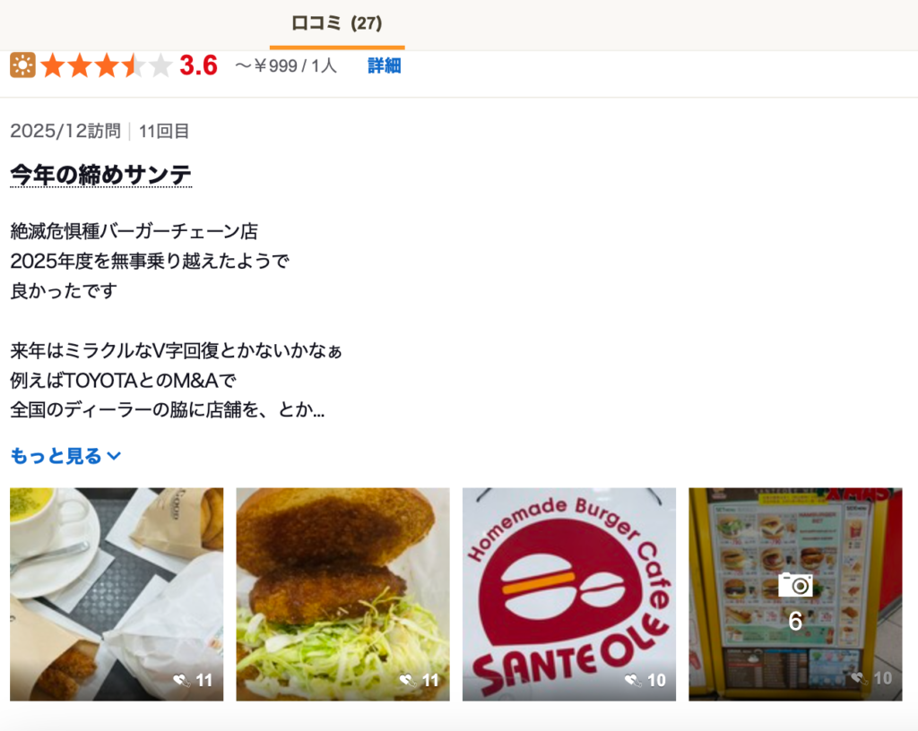 サンテオレ口コミ１