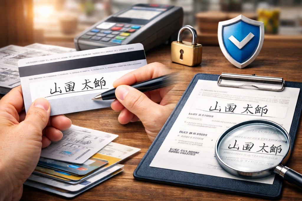 クレジット署名漢字